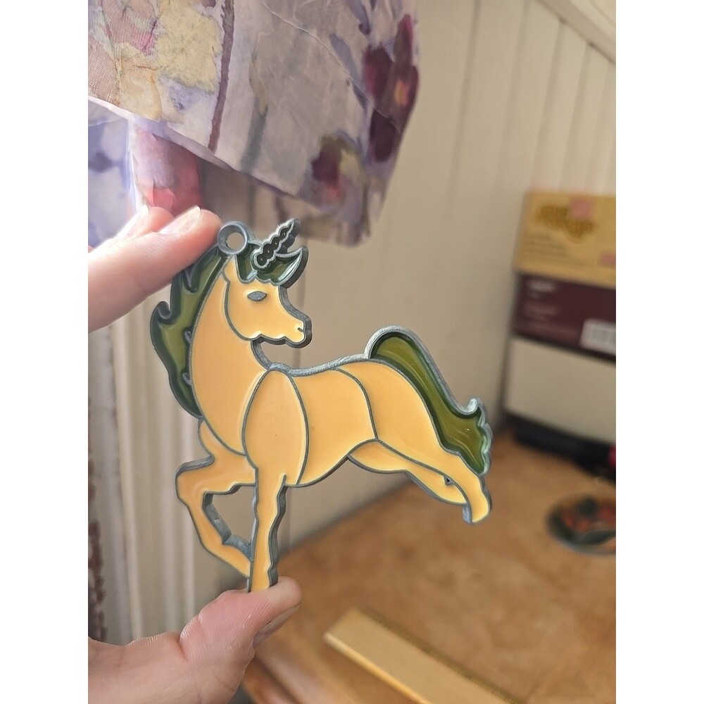 Vintage Resin Unicorn Sun Catcher Window Decoration Whimsical Art Fantasy Dream